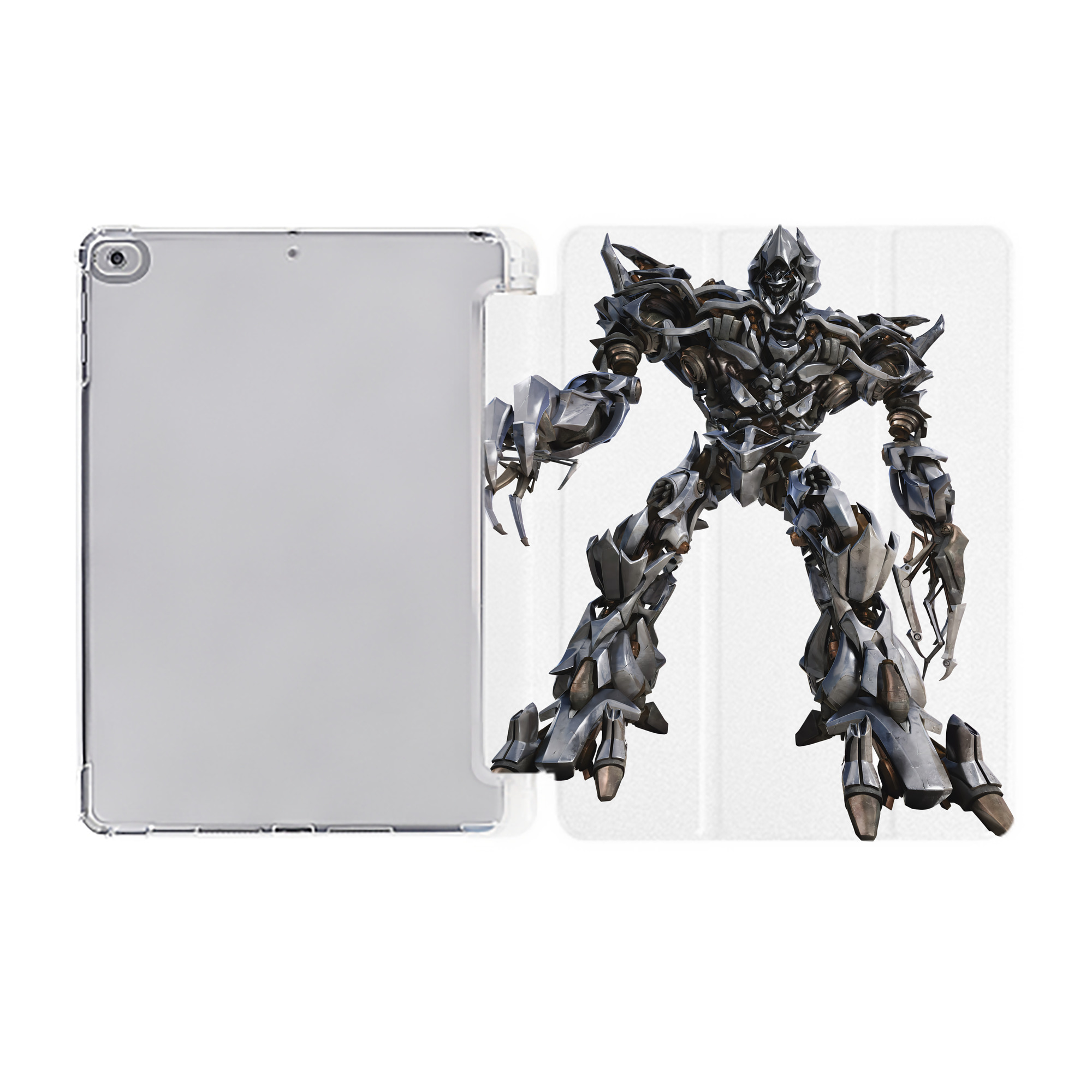 （画像用） Transformers トランスフォーマー IPad ケース ペン収納付き 三つ折りスタンド PUレザー×シリコン 対応機種9.5/10.5/10.9インチ